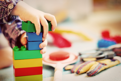 Child playing with blocks
